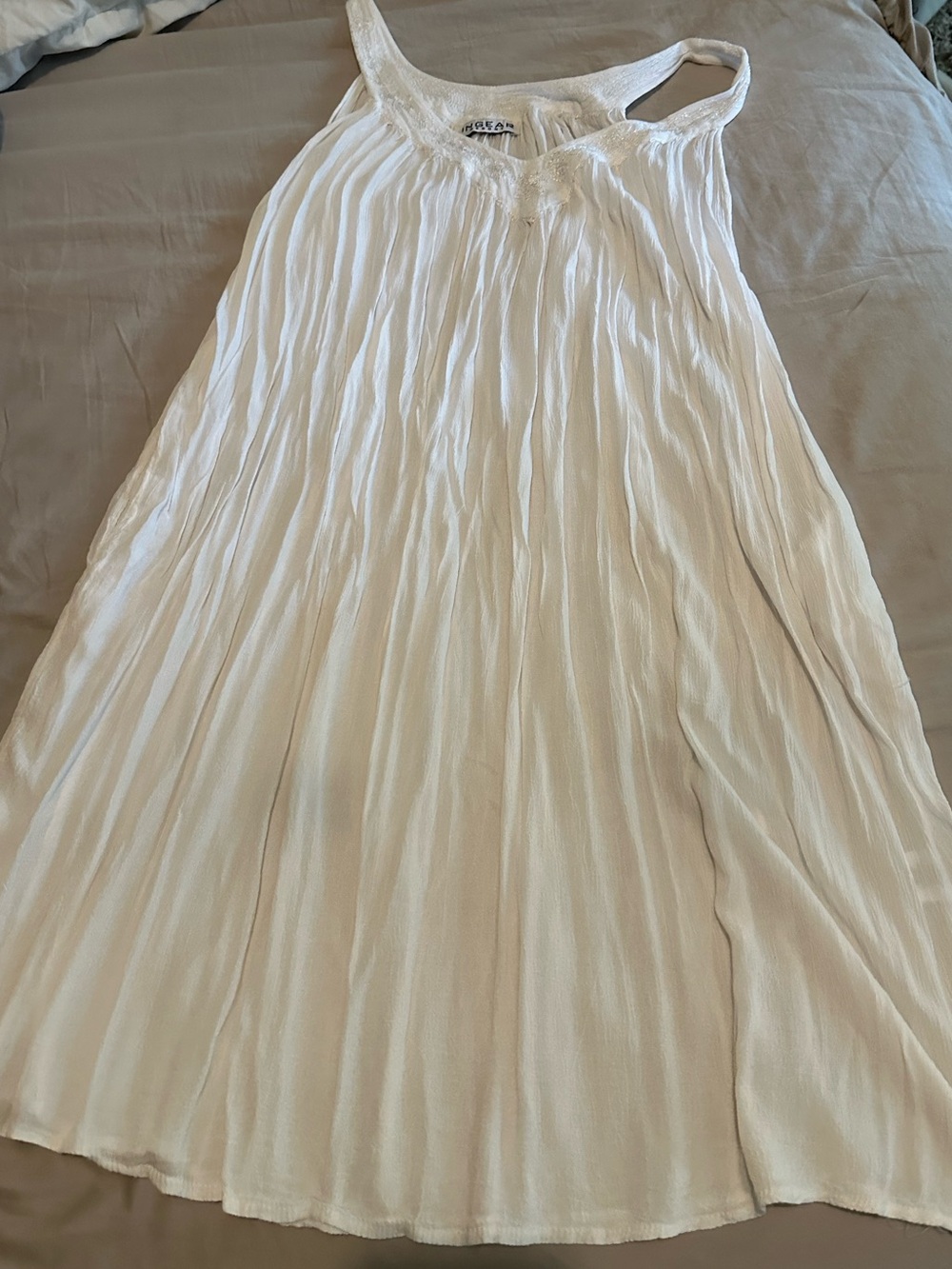 Lightweight White Pleated Sundress